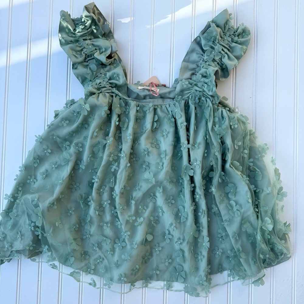 Entro Eleanor Tulle Feminine Flirty Top Size Large